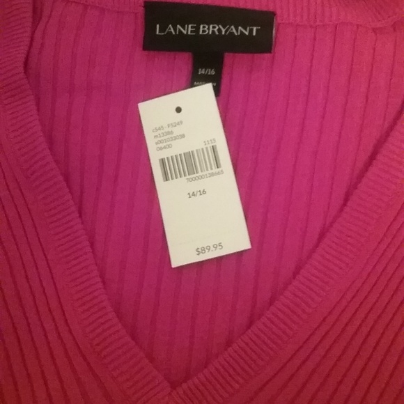 Red V-neck Sweater Dress - Picture 3 of 3